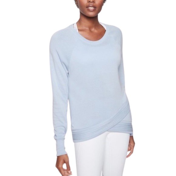 Athleta Serenity Criss Cross Detailed Activewear Top - Pure Blue - S - Picture 1 of 12